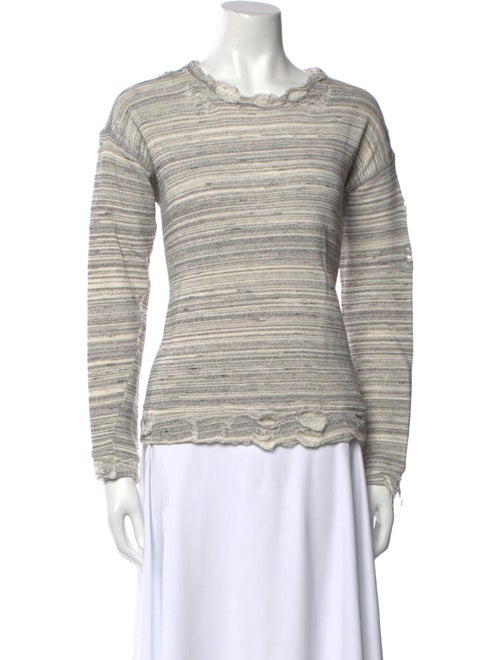 Mother Striped Scoop Neck Sweatshirt
