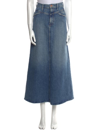Mother Distressed Accents Midi Length Skirt
