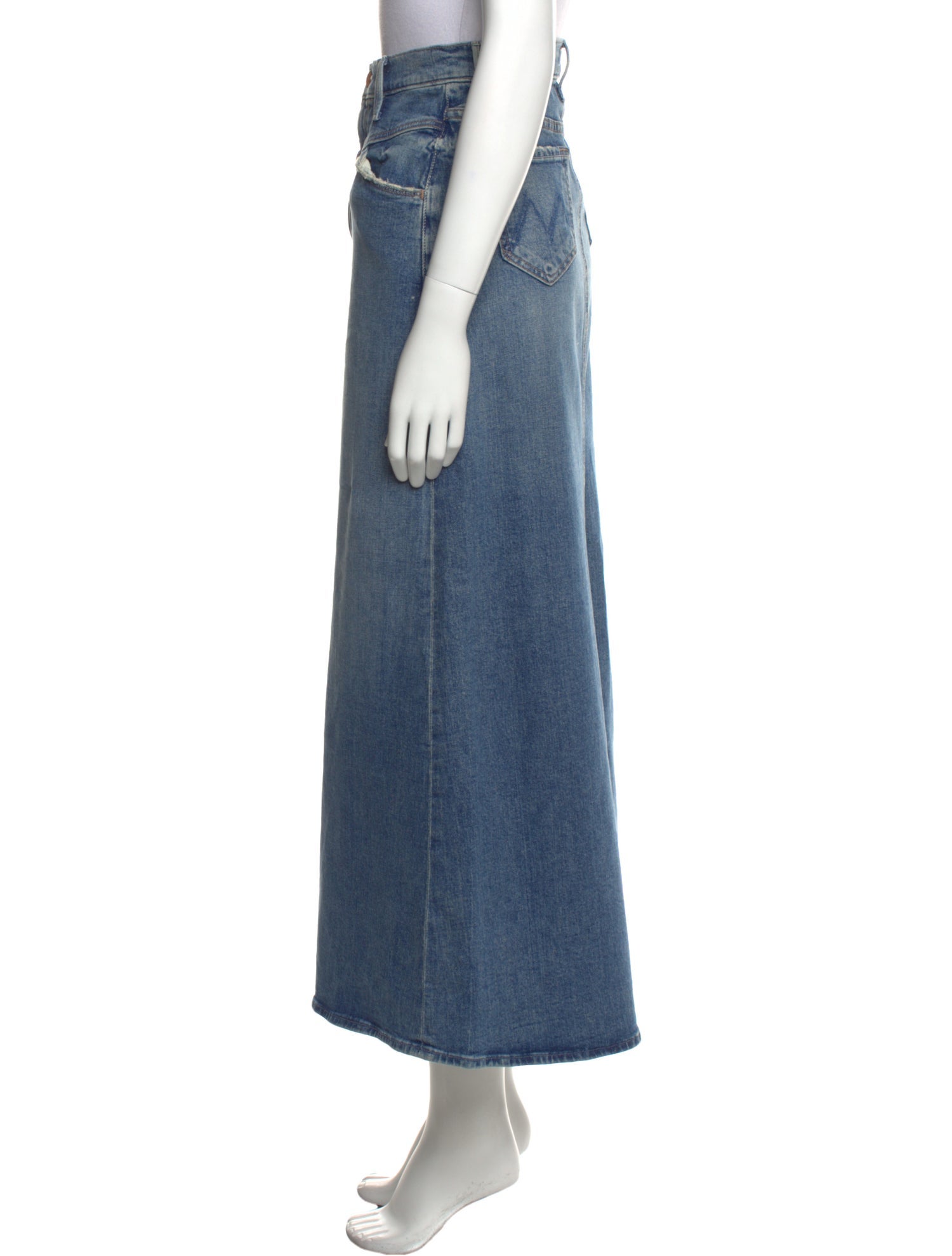 Mother Distressed Accents Midi Length Skirt