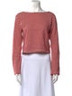 Mother Striped Bateau Neckline Crop Top