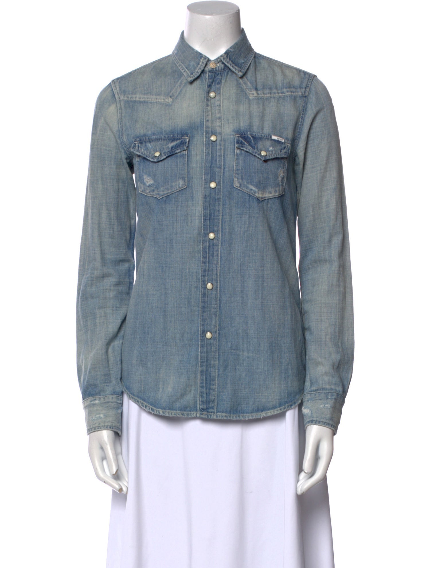 Mother Long Sleeve Button-Up Top