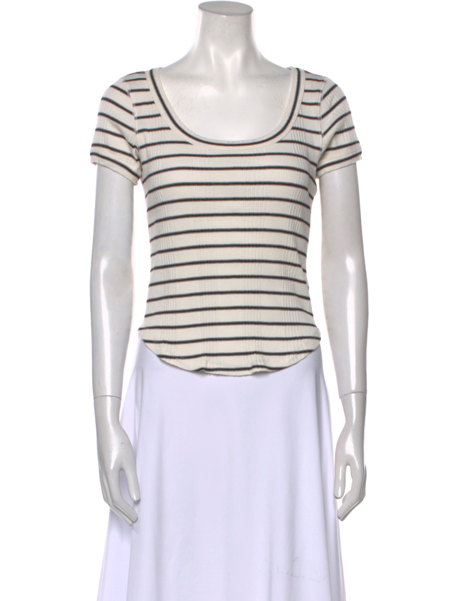 Mother Striped Scoop Neck T-Shirt