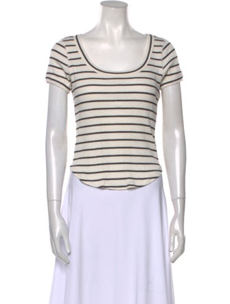 Mother Striped Scoop Neck T-Shirt