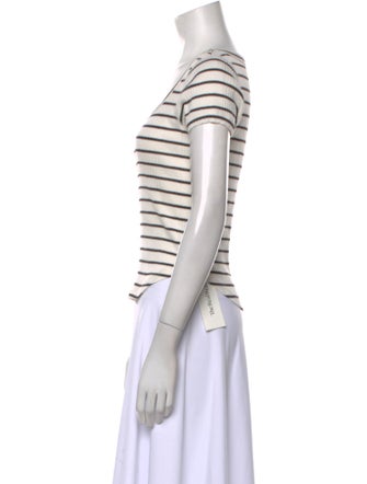 Mother Striped Scoop Neck T-Shirt