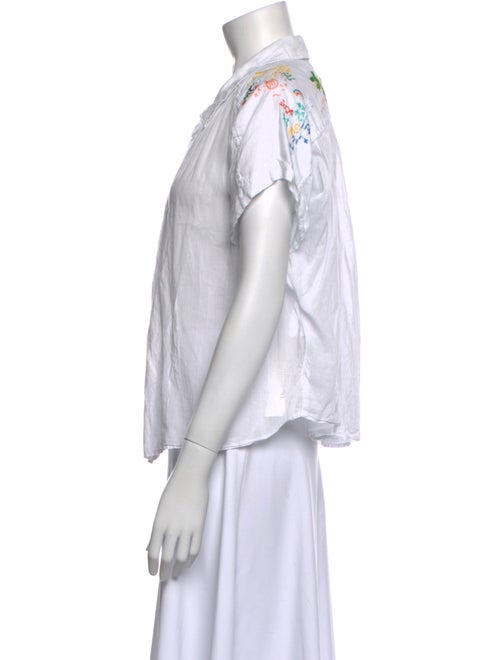 Mother Short Sleeve Button-Up Top