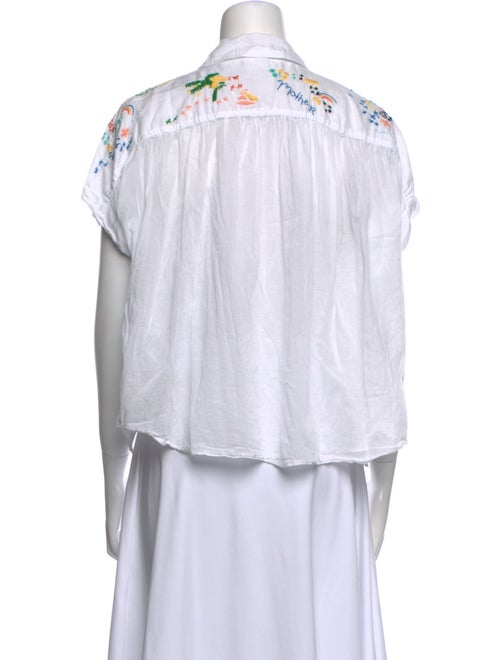 Mother Short Sleeve Button-Up Top