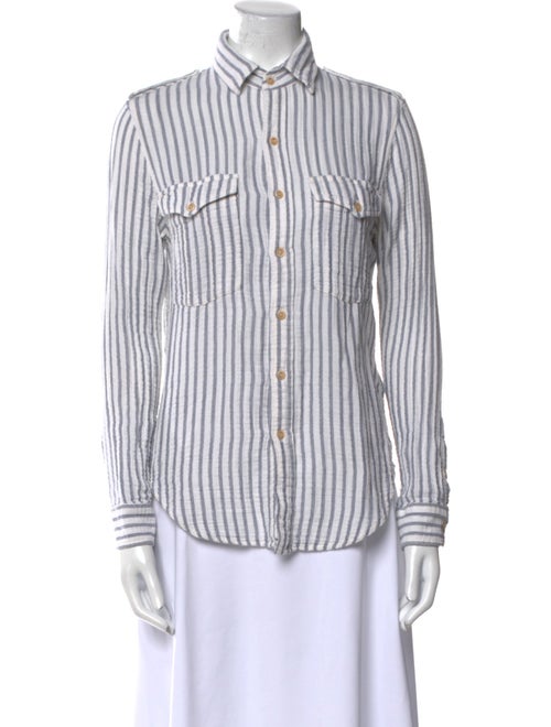 Mother Striped Long Sleeve Button-Up Top