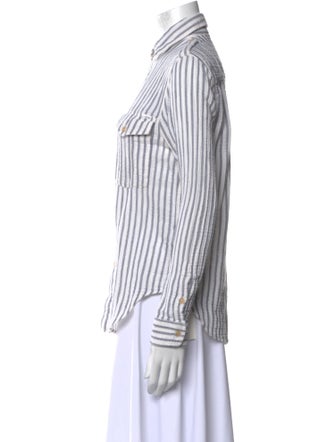 Mother Striped Long Sleeve Button-Up Top