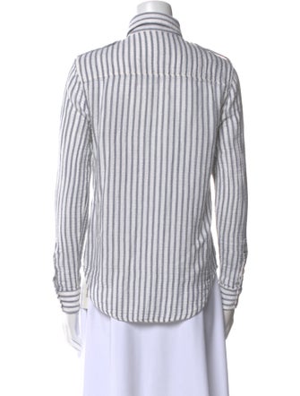Mother Striped Long Sleeve Button-Up Top