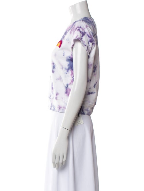 Mother Tie-Dye Print Bateau Neckline Crop Top