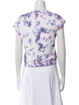 Mother Tie-Dye Print Bateau Neckline Crop Top