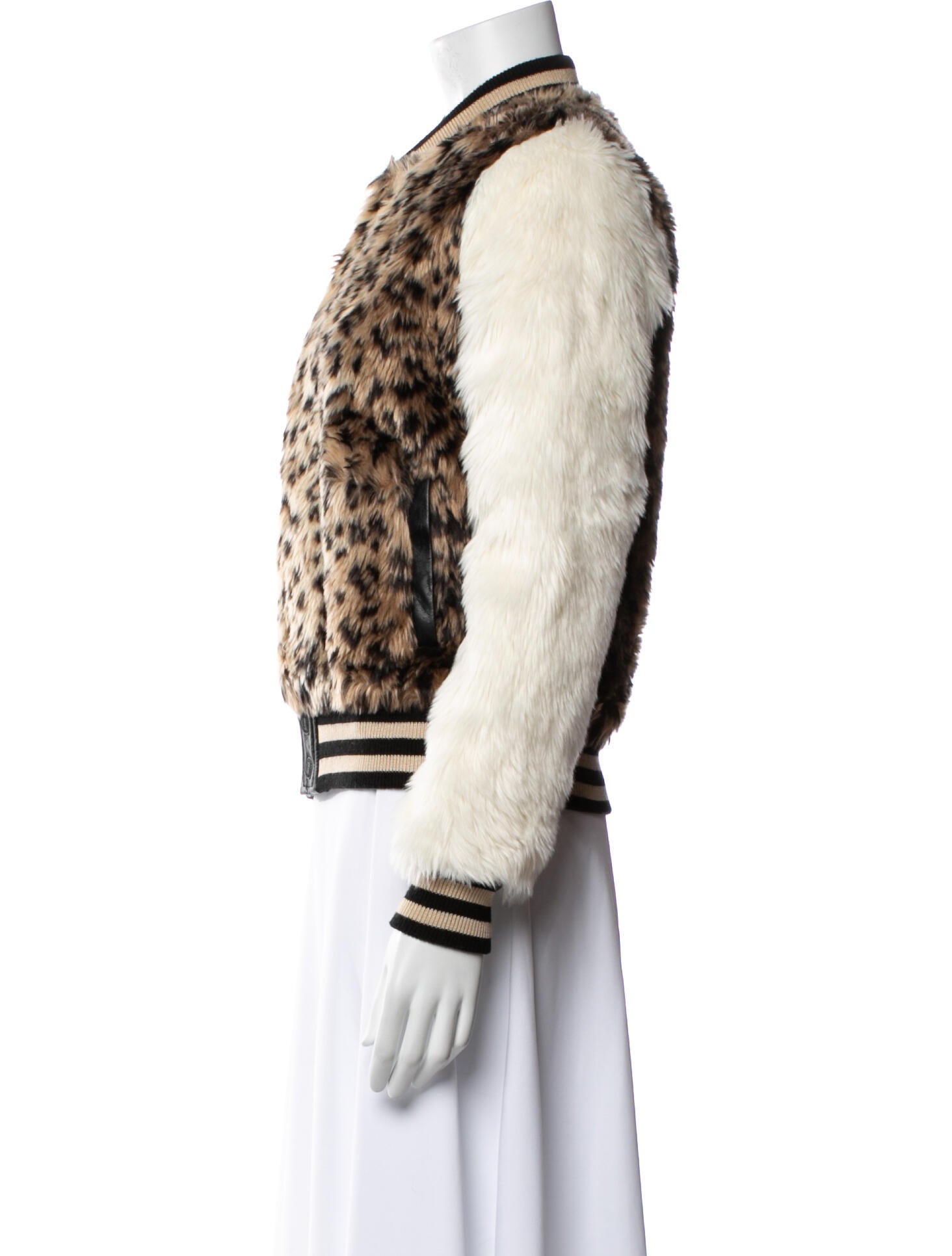 Mother Animal Print Fur Jacket