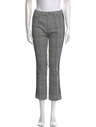 Mother Plaid Print Straight Leg Pants