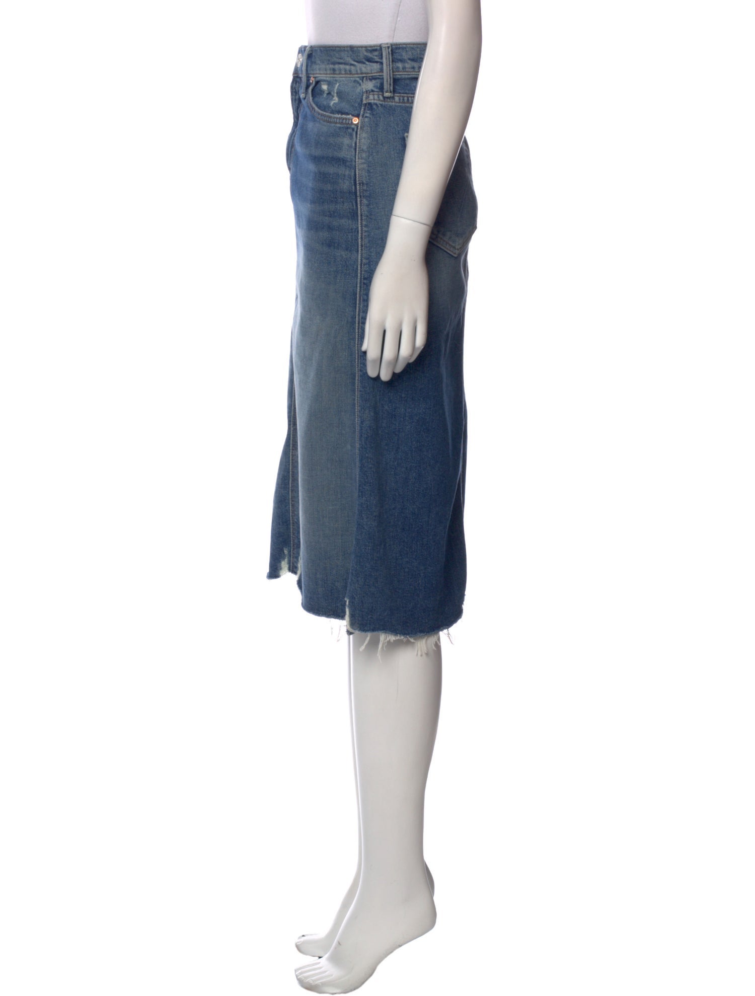 Mother Distressed Accents Knee-Length Skirt