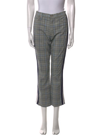 Mother Plaid Print Straight Leg Pants