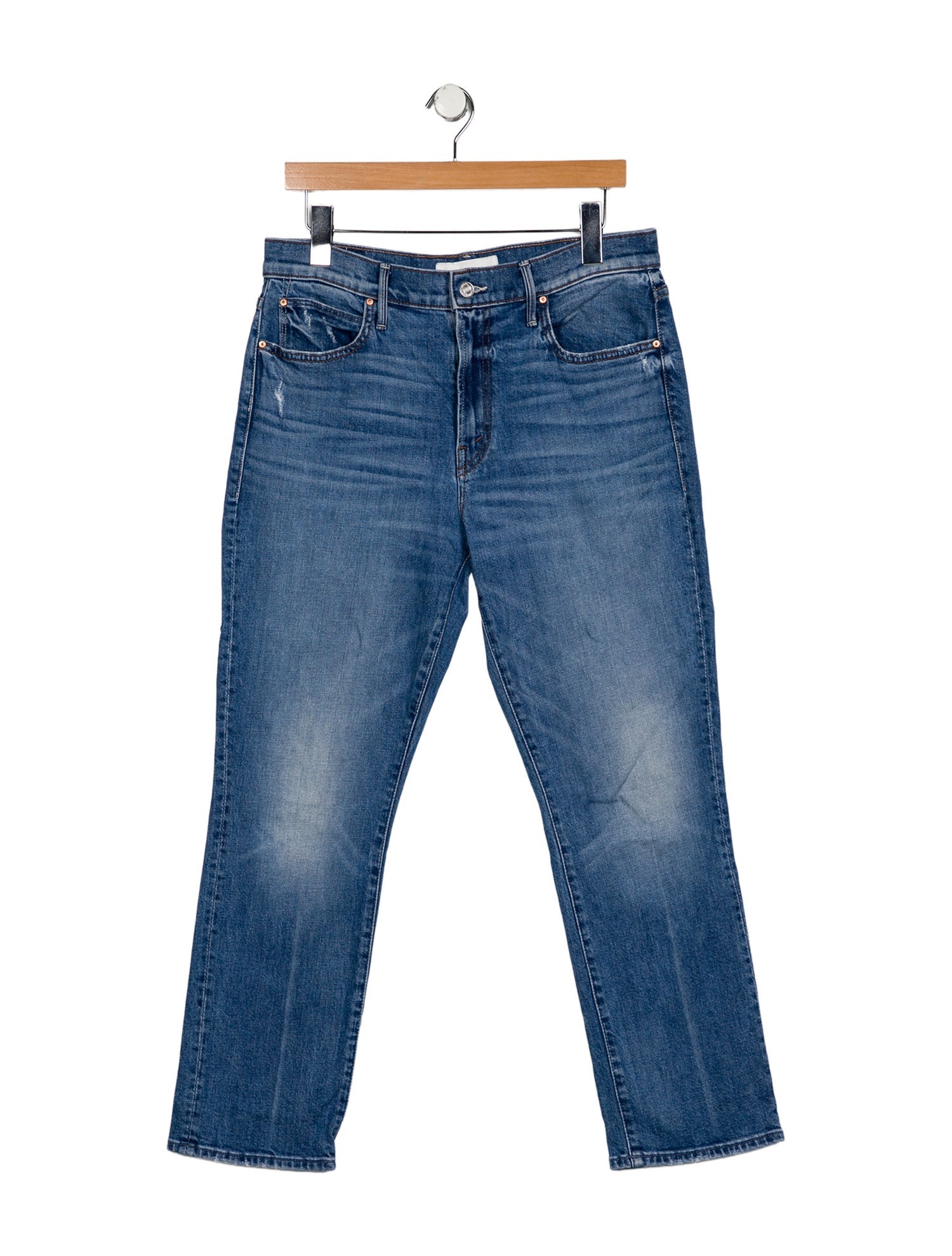 Mother Mid-Rise Straight Leg Jeans