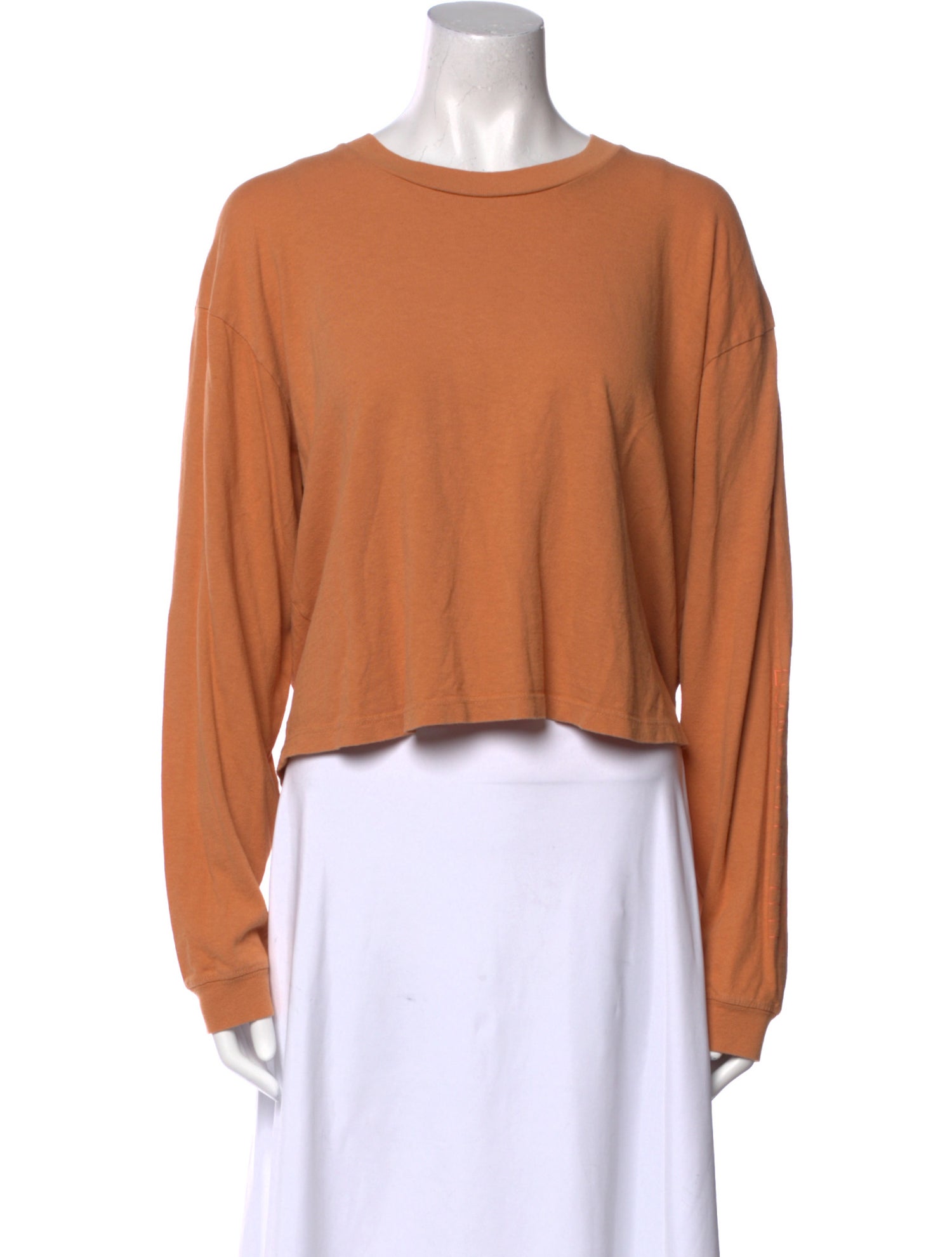 Mother Crew Neck Long Sleeve Crop Top
