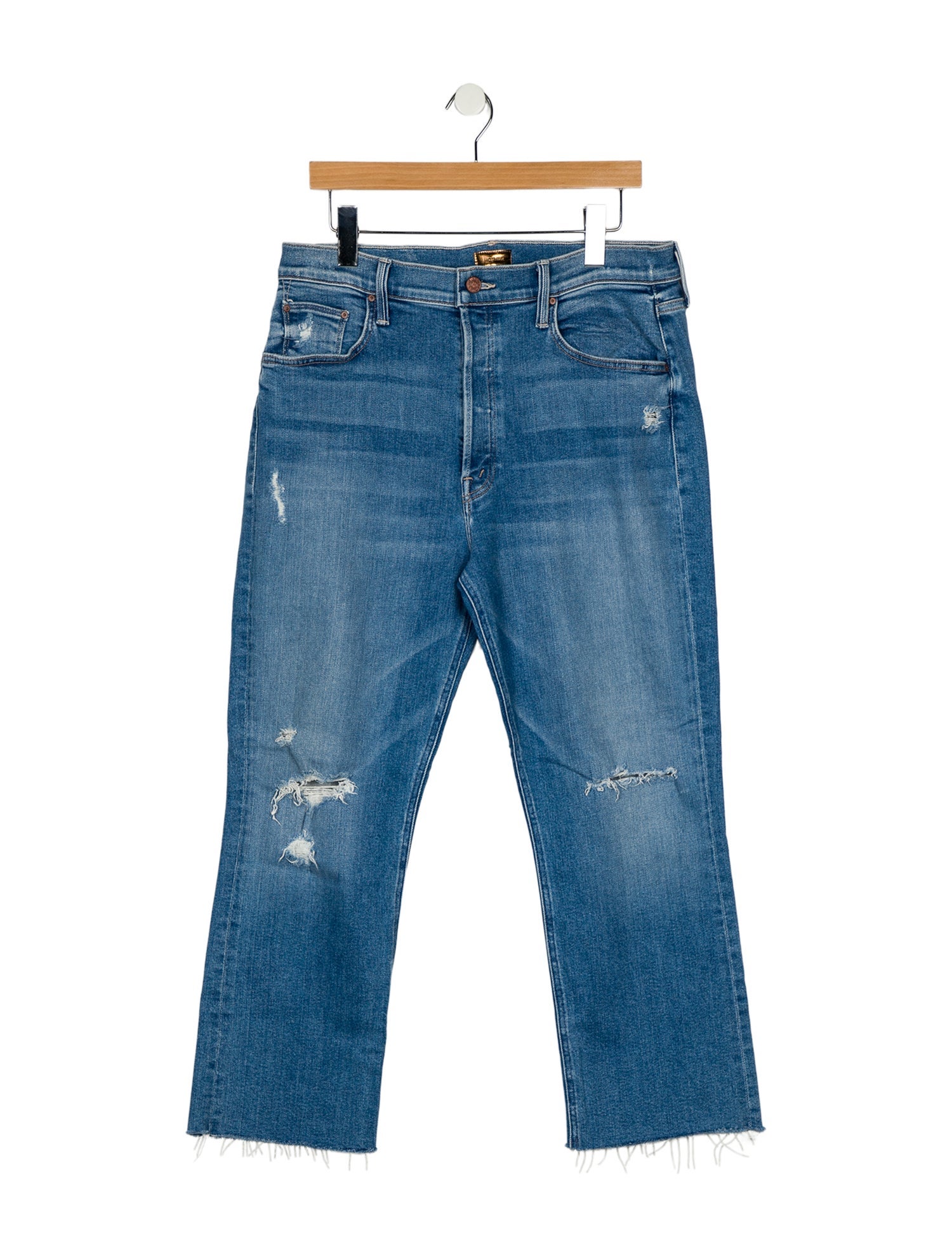 Mother Tripper Ankle Fray Straight Leg Jeans