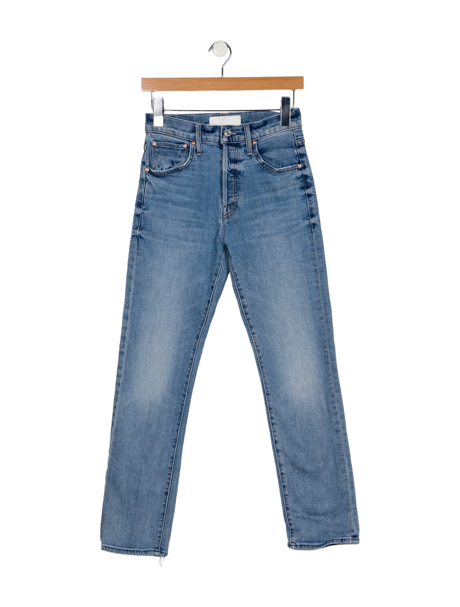 Mother Mid-Rise Straight Leg Jeans