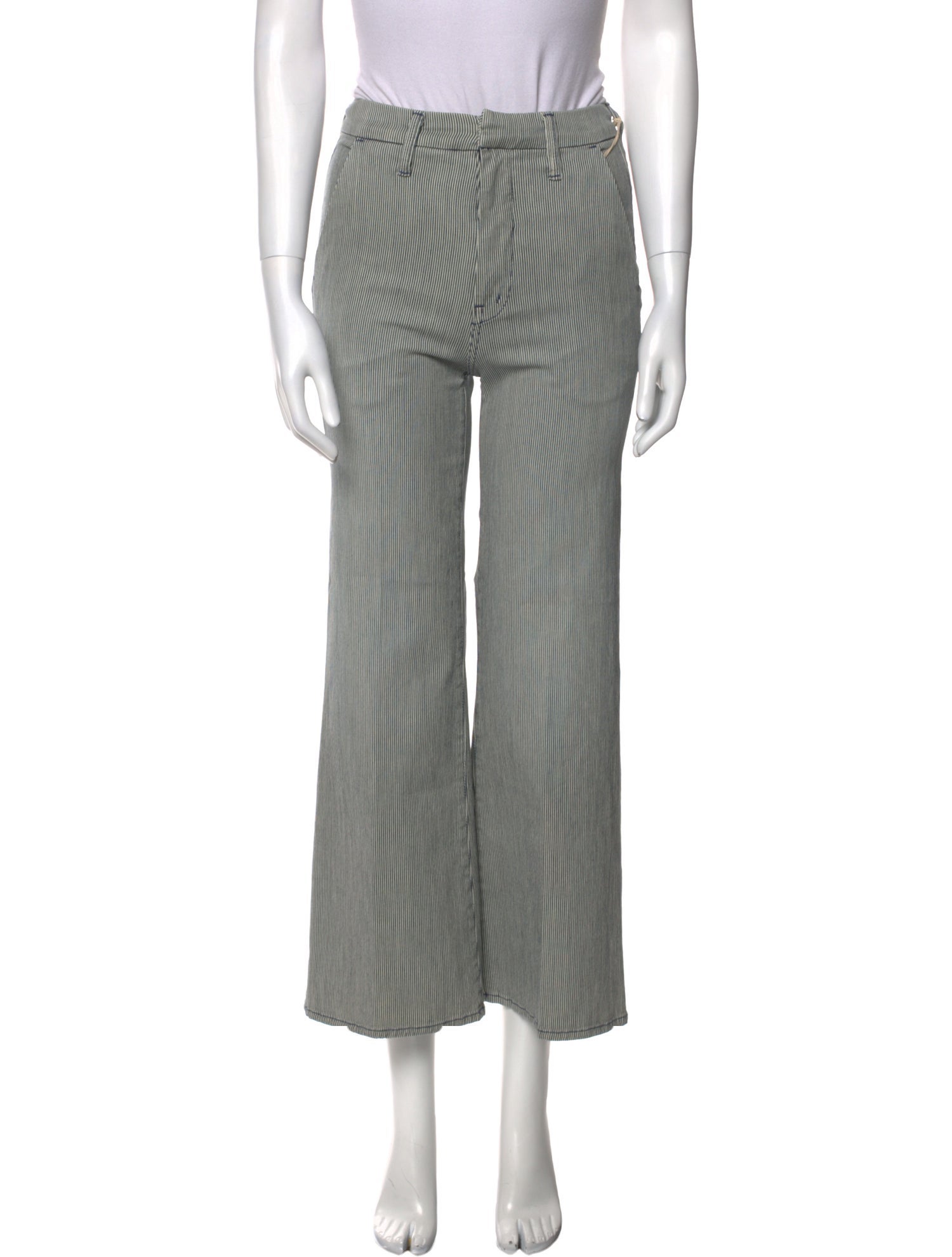 Mother Striped Wide Leg Pants