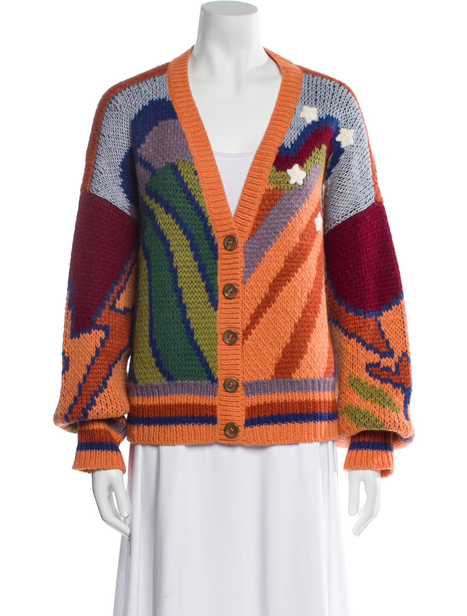 Mother Printed V-Neck Sweater