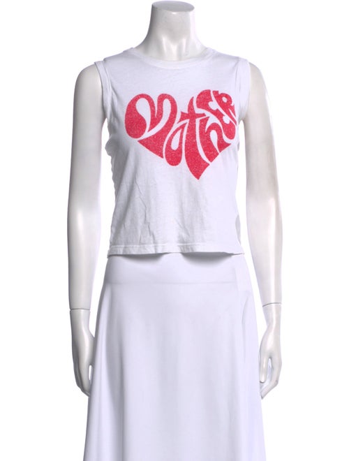 Mother Graphic Print Crew Neck Crop Top