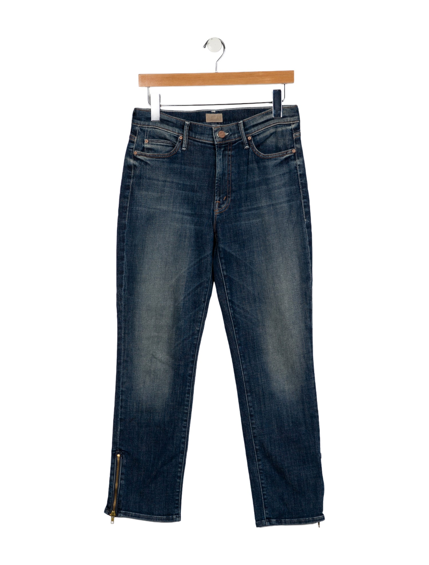 Mother Mid-Rise Straight Leg Jeans
