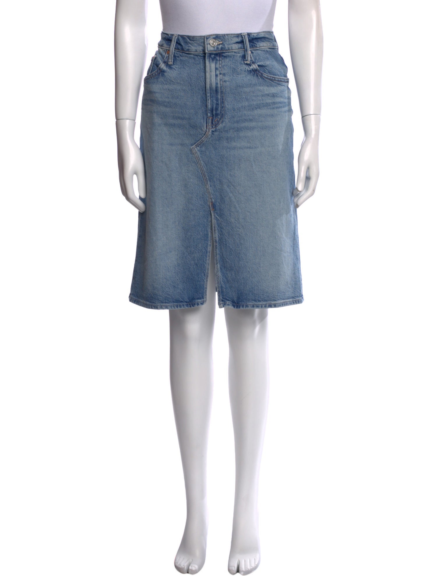 Mother Distressed Accents Knee-Length Skirt