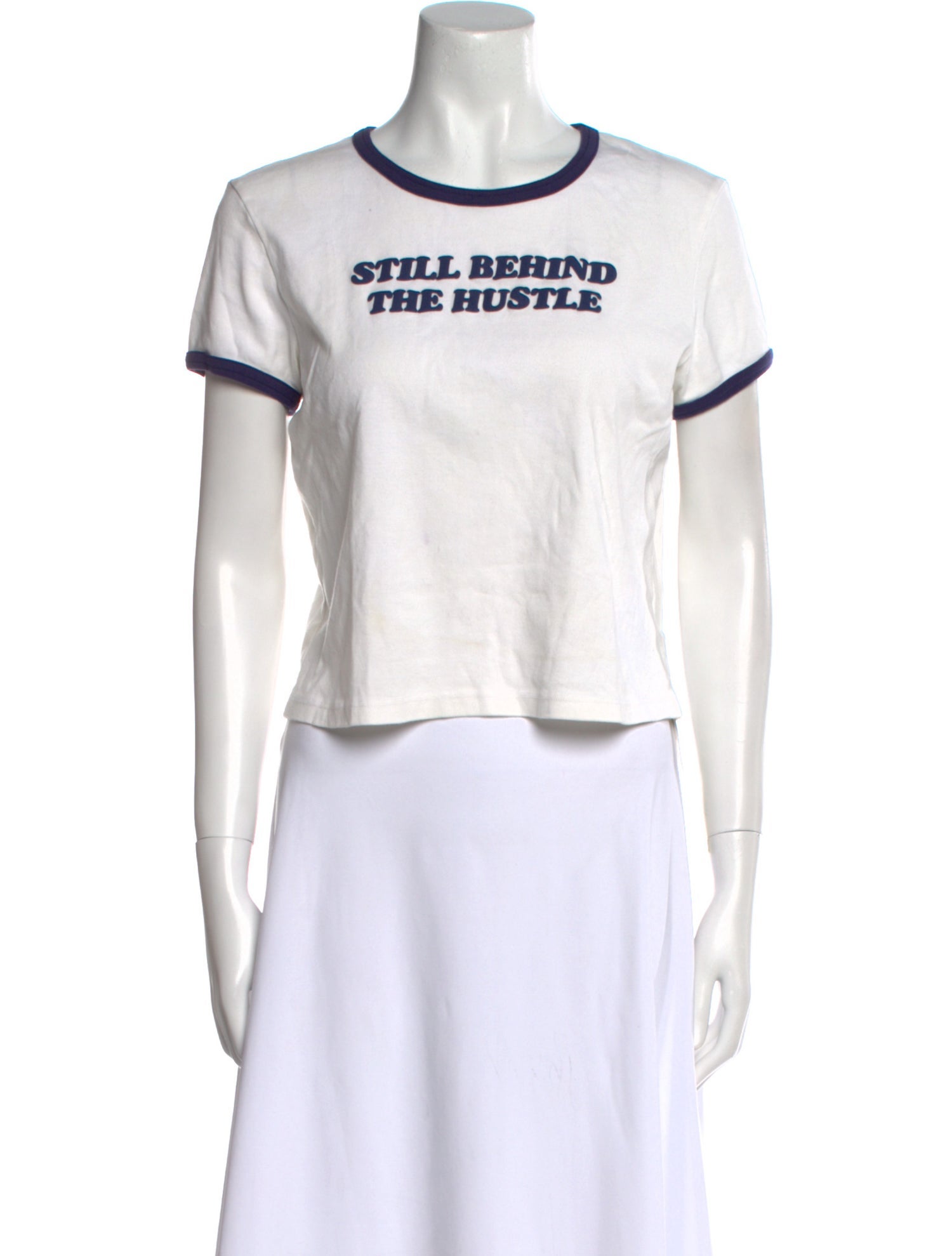 Mother Graphic Print Crew Neck Crop Top