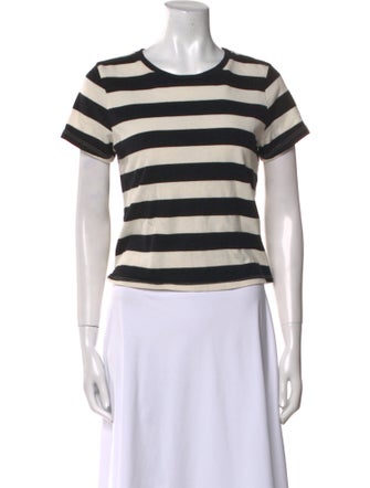 Mother Striped Crew Neck Crop Top