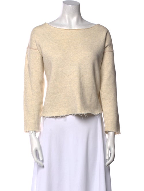 Mother Bateau Neckline Three-Quarter Sleeve Crop Top