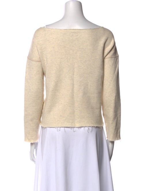 Mother Bateau Neckline Three-Quarter Sleeve Crop Top