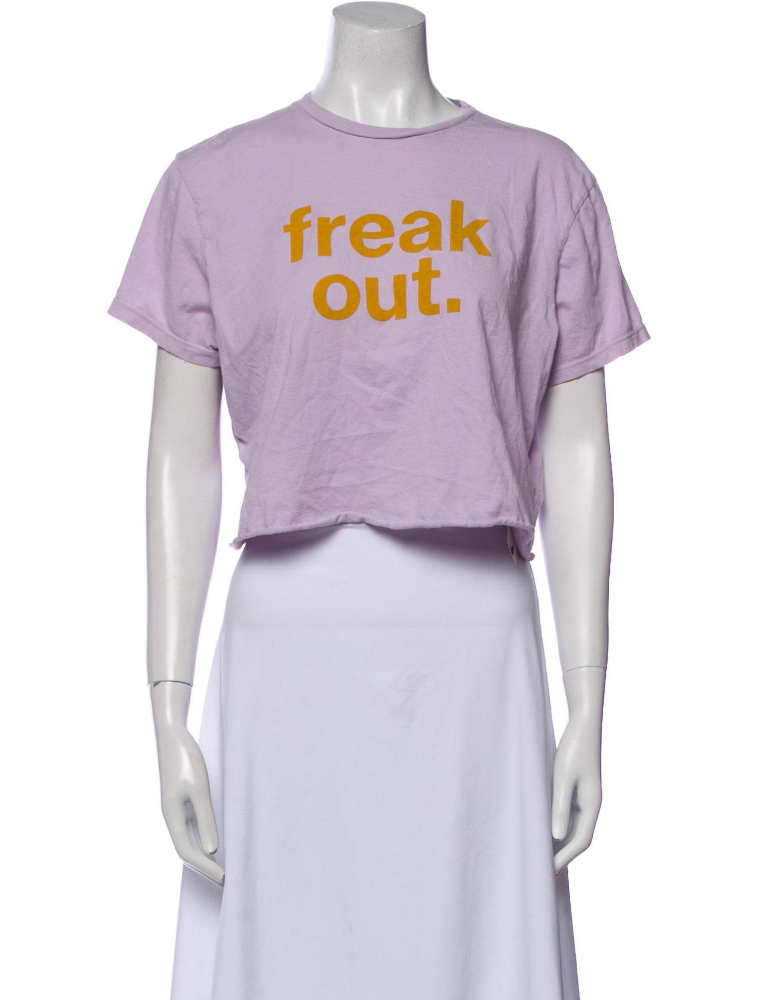 Mother Graphic Print Crew Neck Crop Top