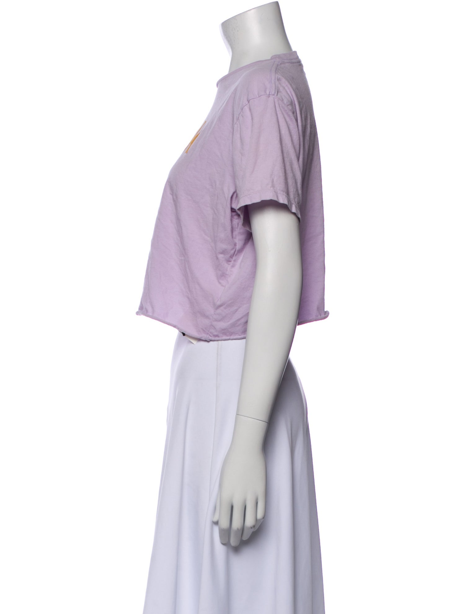 Mother Graphic Print Crew Neck Crop Top