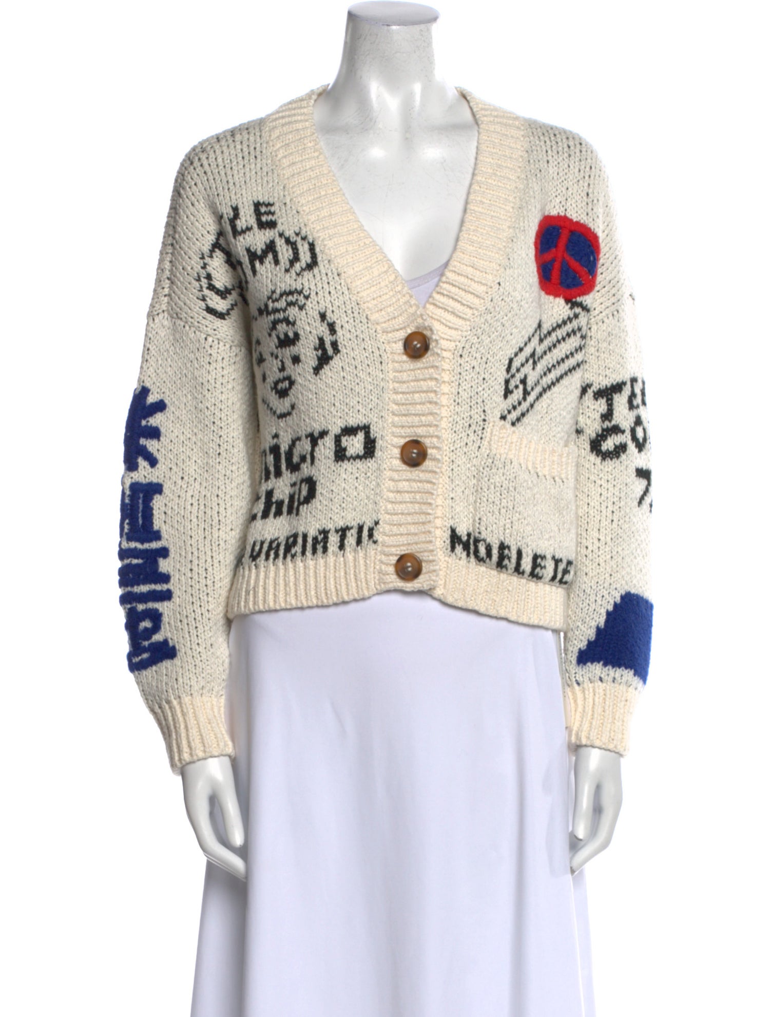 Mother Printed V-Neck Sweater