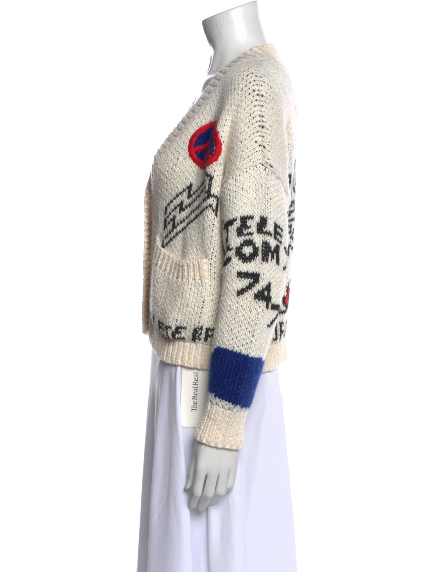 Mother Printed V-Neck Sweater