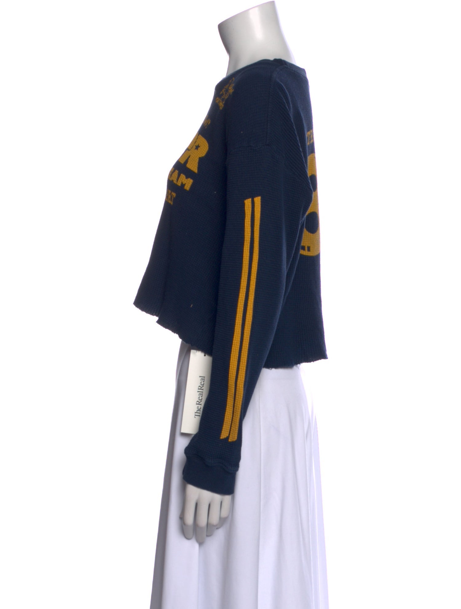 Mother Graphic Print Bateau Neckline Crop Top