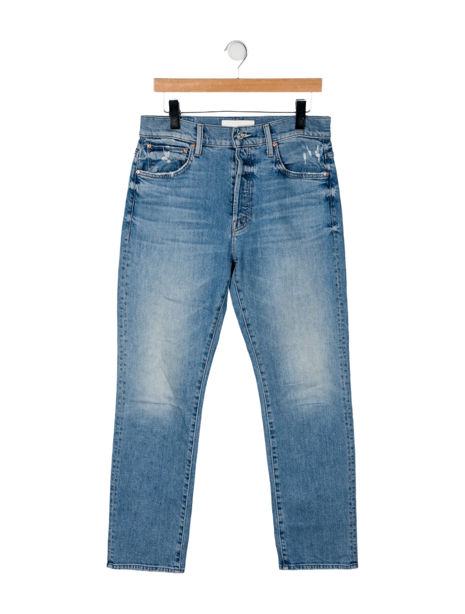 Mother Mid-Rise Straight Leg Jeans