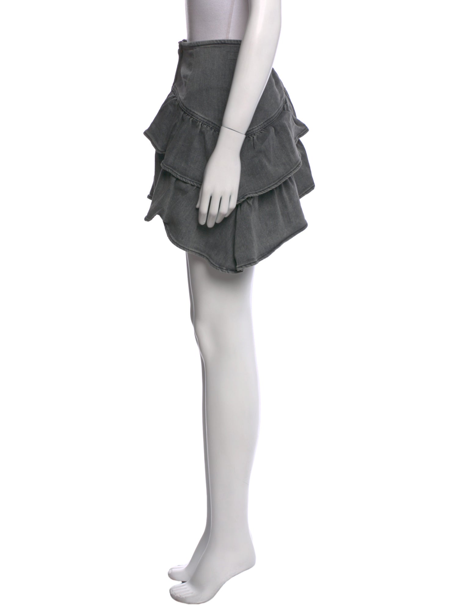 Mother Raw-Edge Trim Mini Skirt