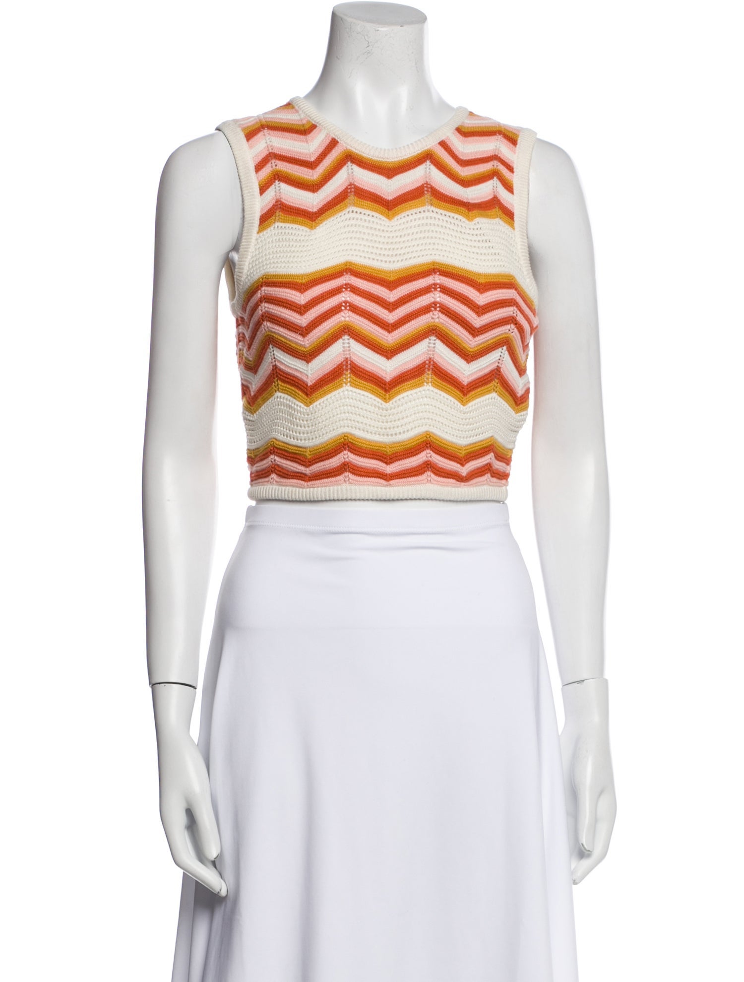 Mother Striped Crew Neck Crop Top