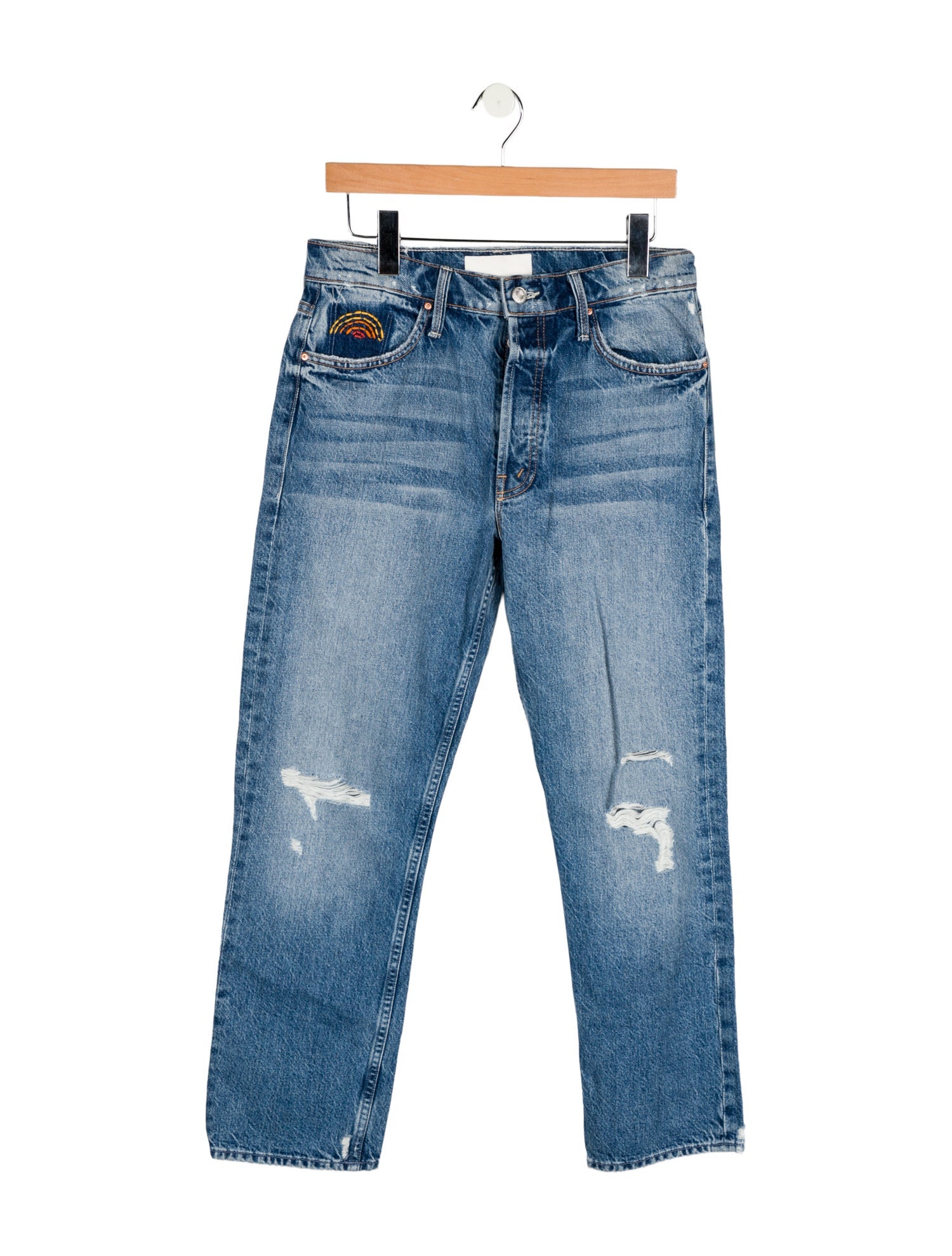 Mother Mid-Rise Straight Leg Jeans