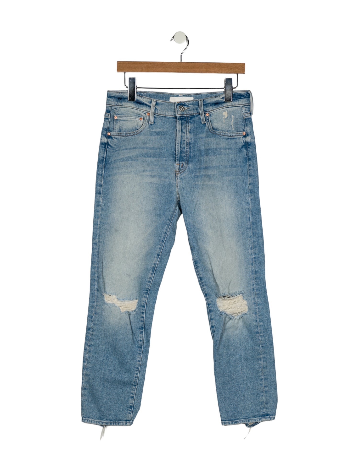 Mother Mid-Rise Straight Leg Jeans