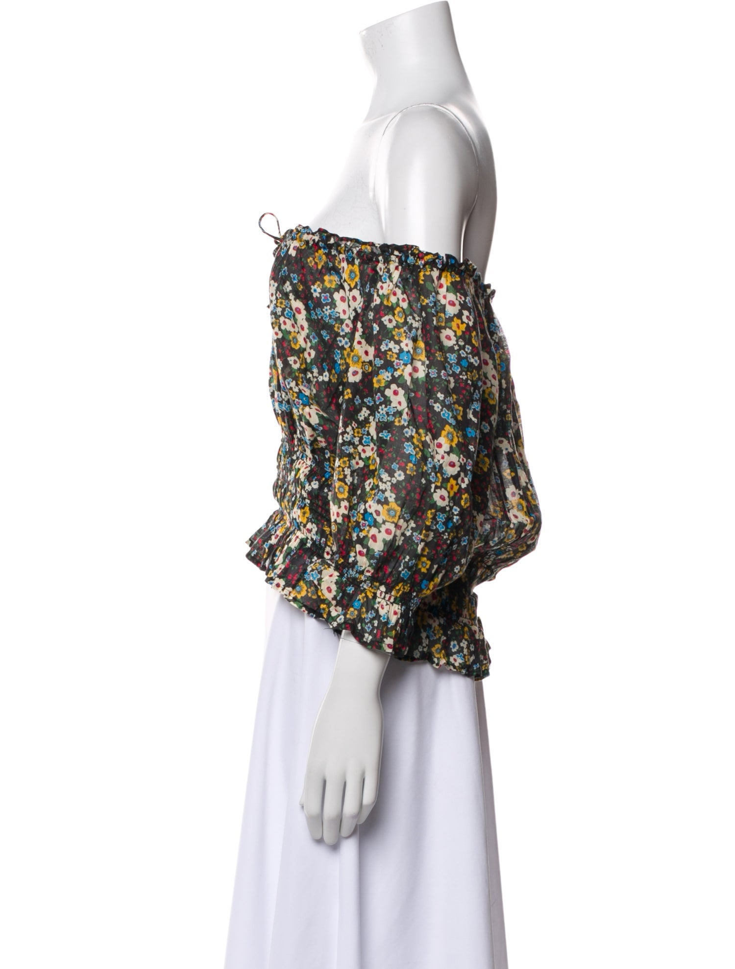 Mother Floral Print Off-The-Shoulder Crop Top