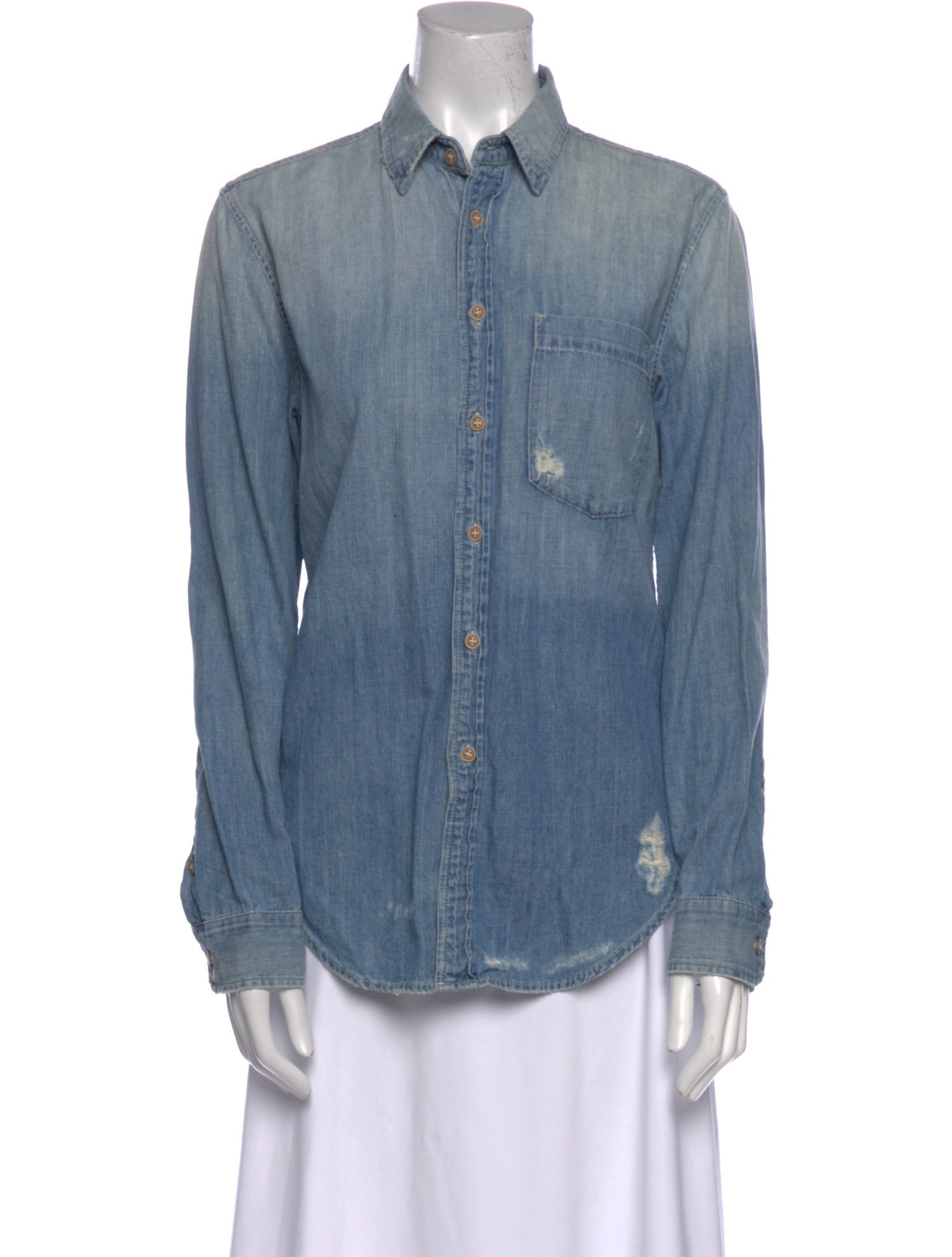 Mother Long Sleeve Button-Up Top