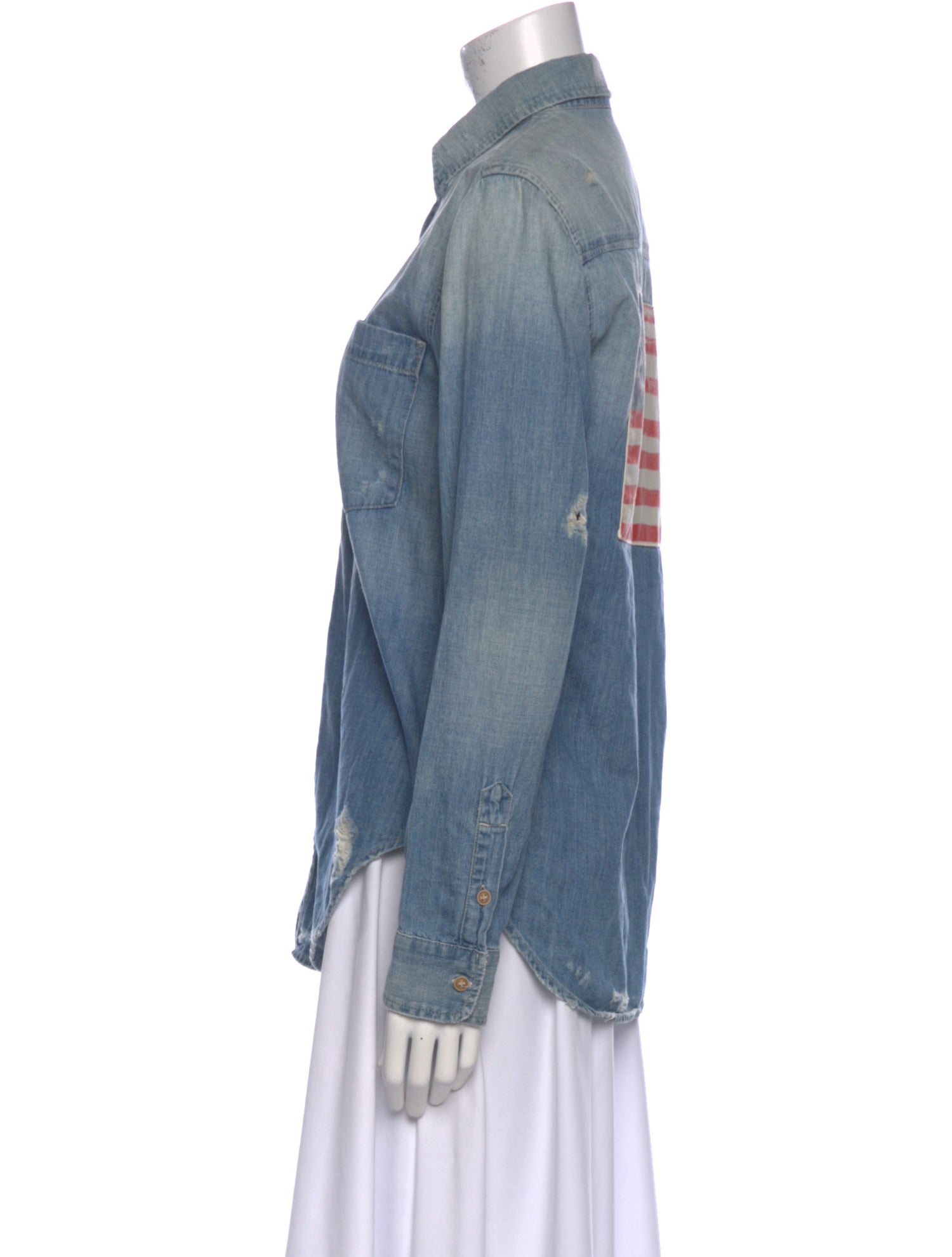 Mother Long Sleeve Button-Up Top