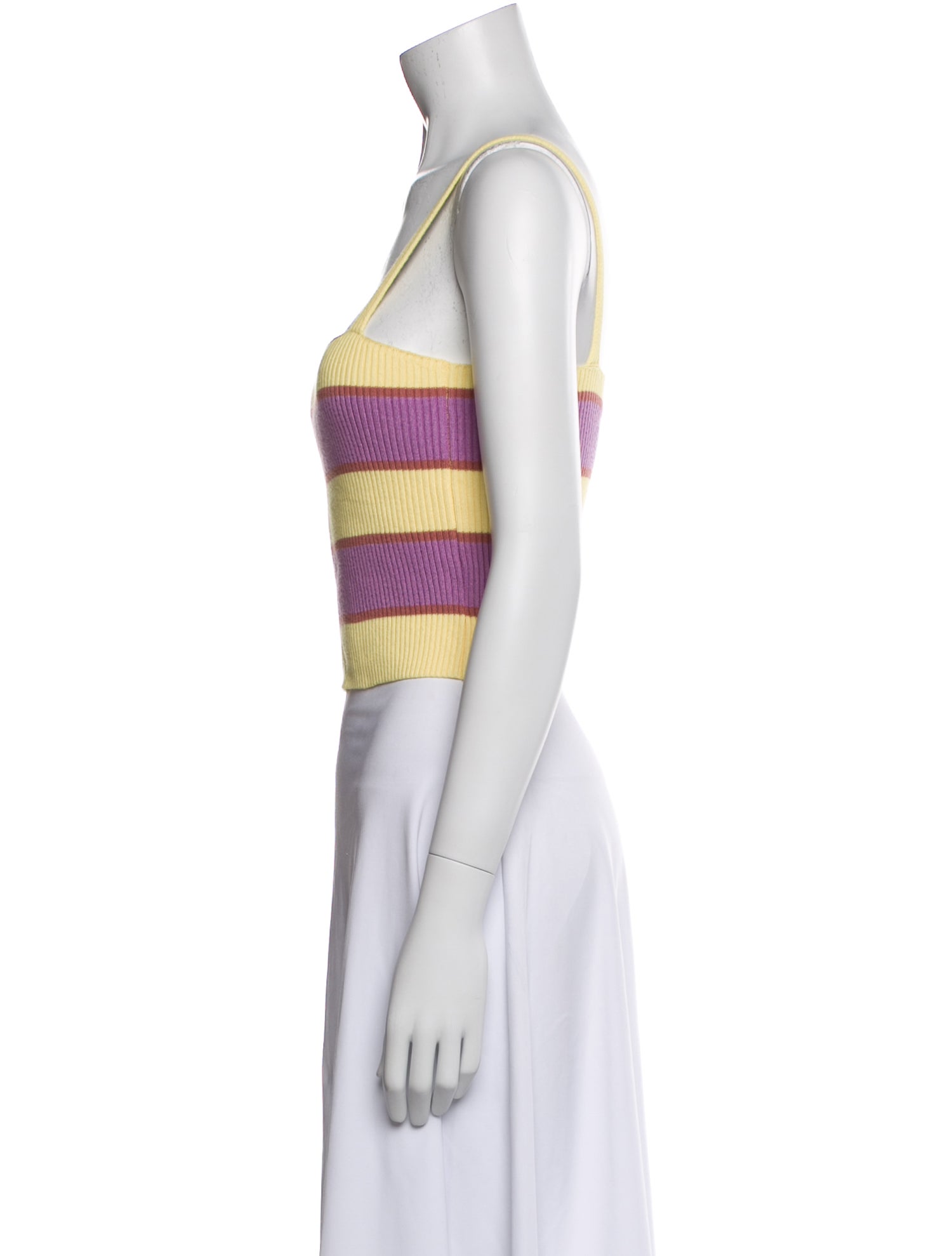 Mother Striped Square Neckline Crop Top