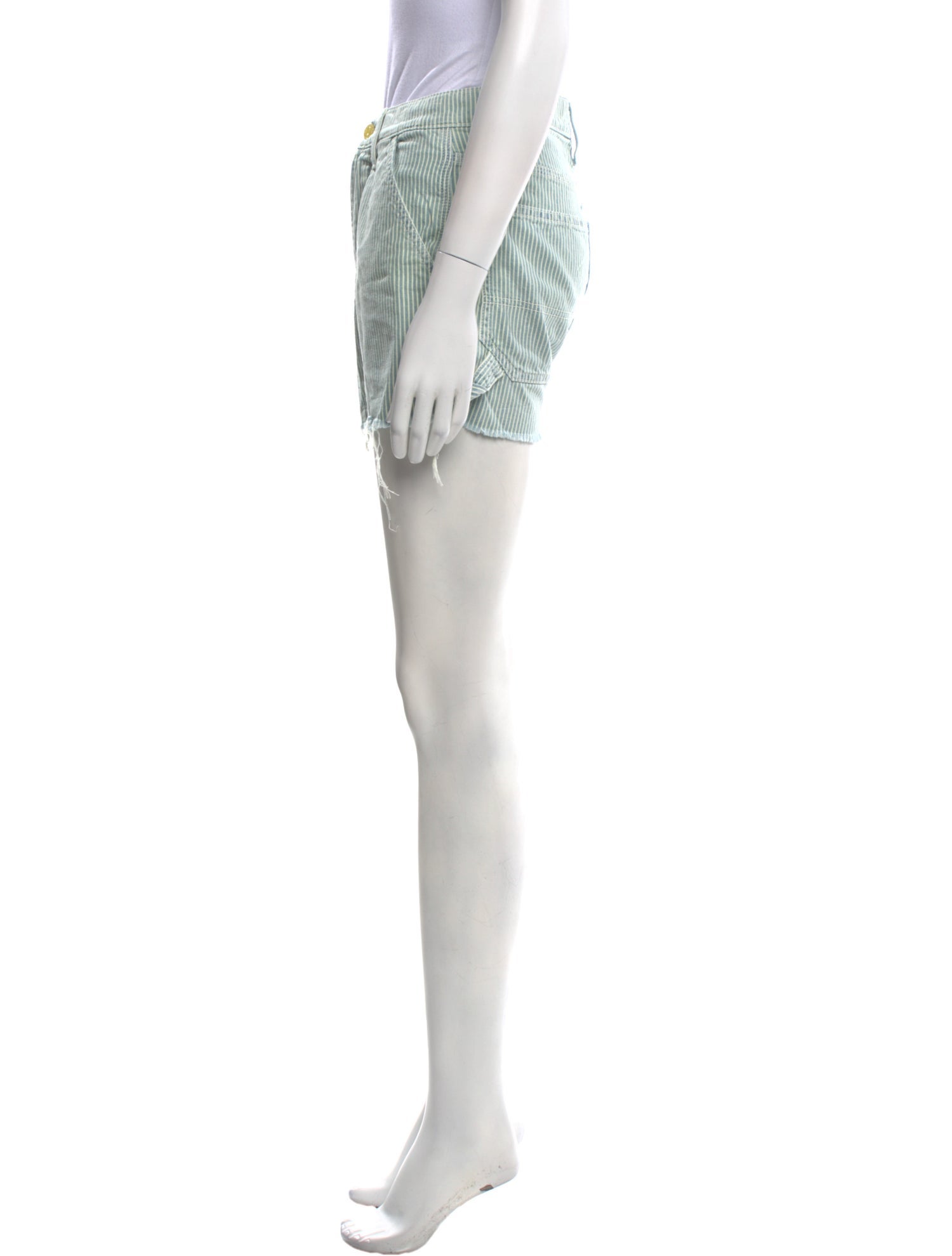 Mother Striped Mini Shorts