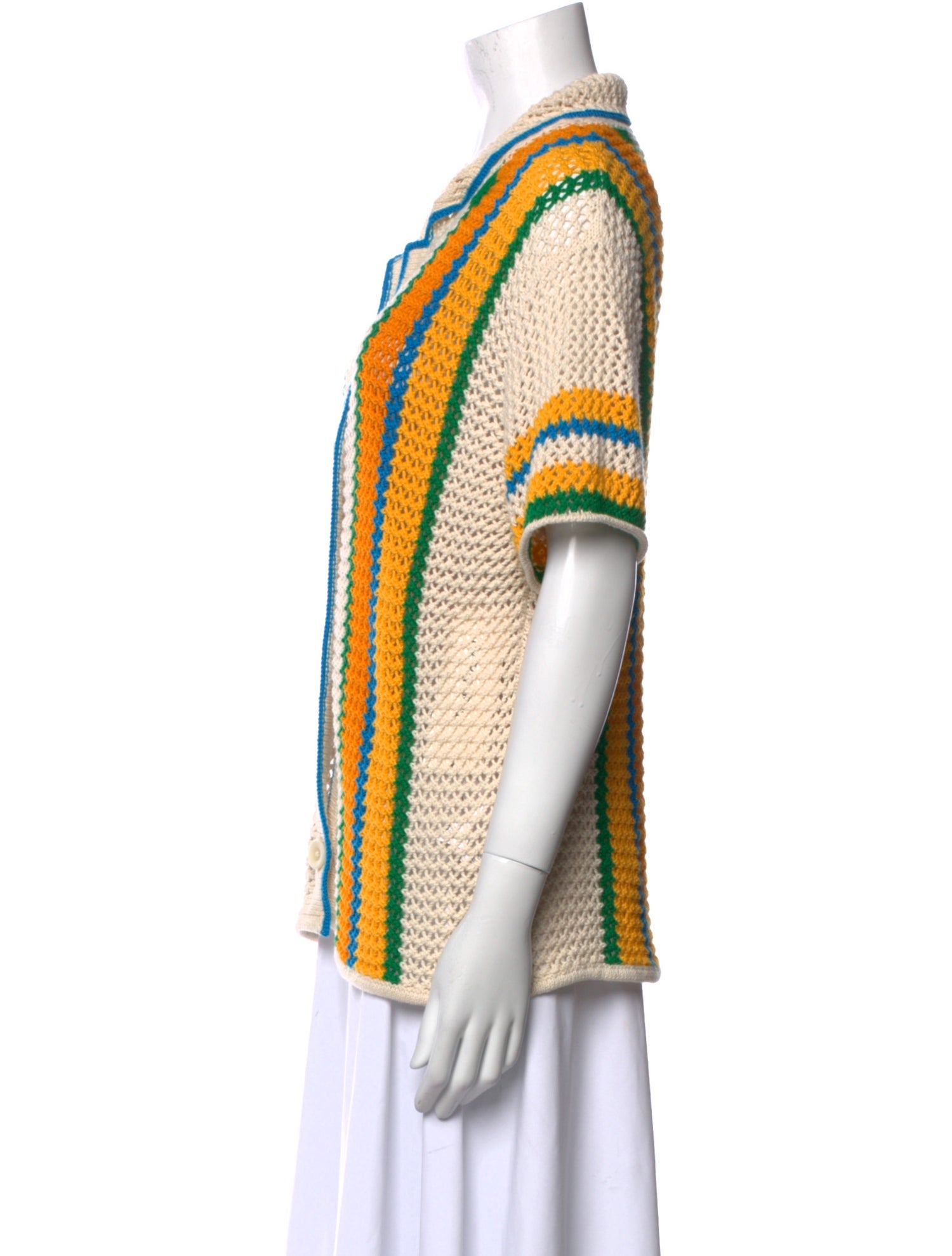 Mother Striped V-Neck Polo