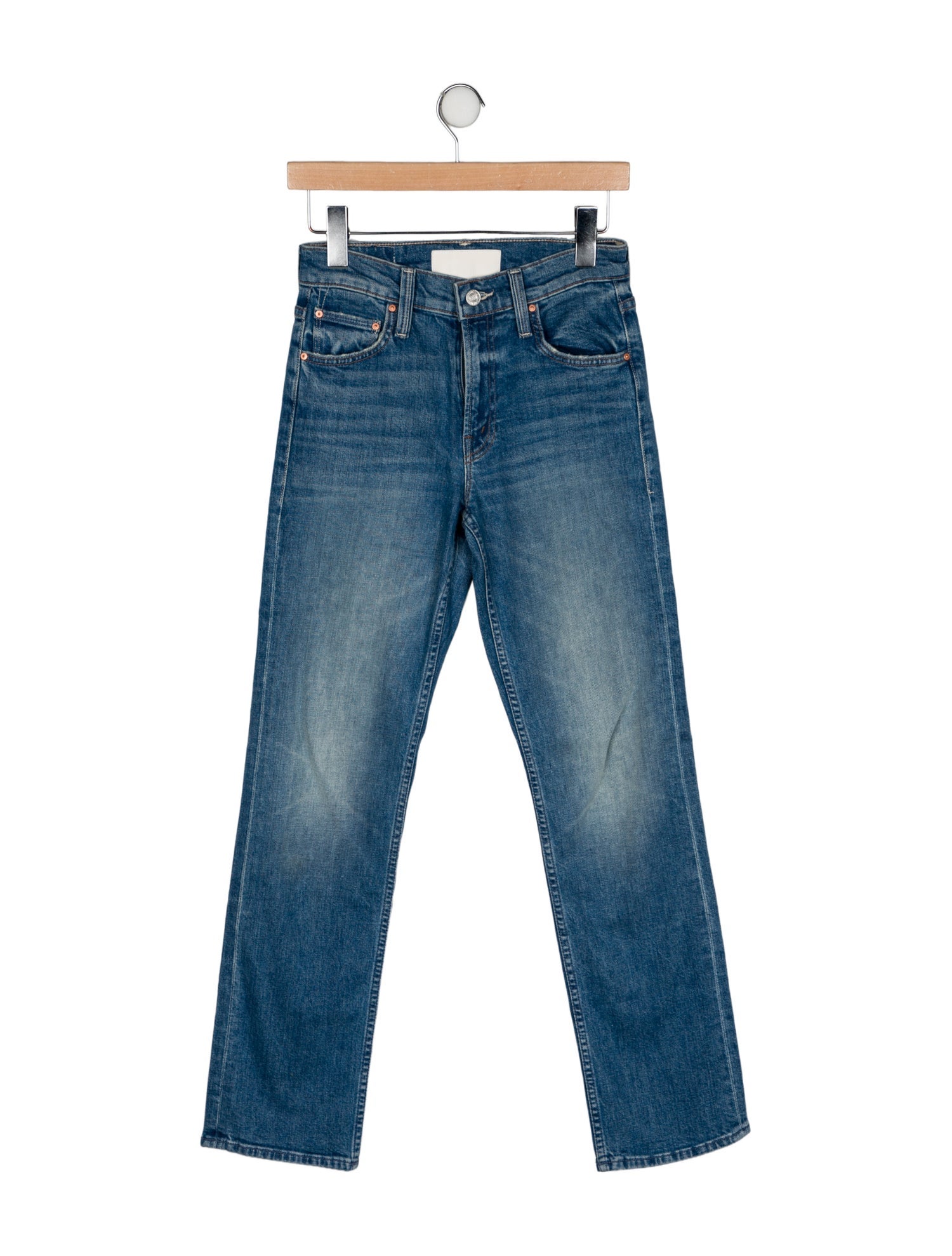 Mother Mid-Rise Straight Leg Jeans