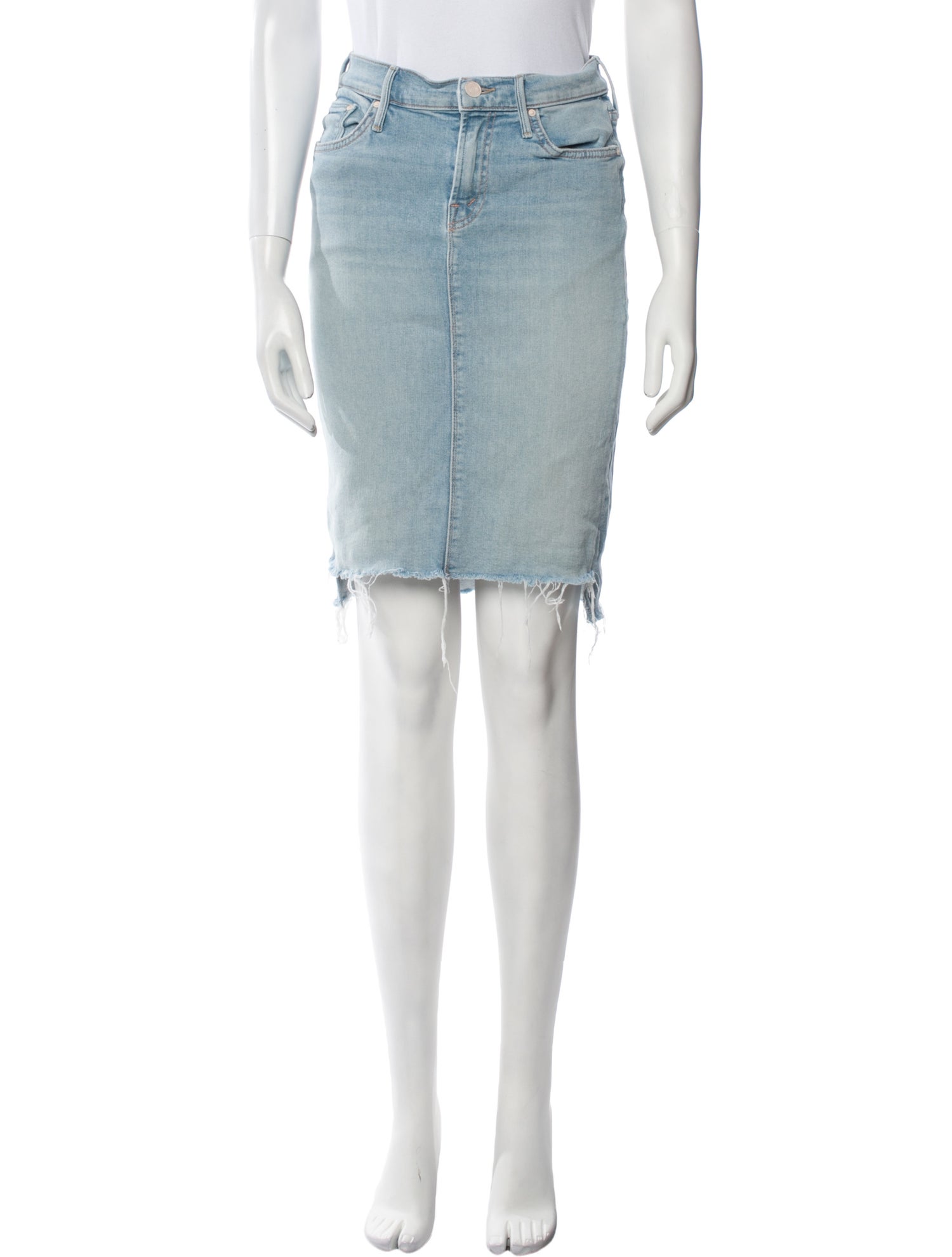 Mother Distressed Accents Knee-Length Skirt